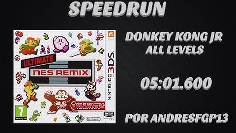 Ultimate Nes Remix Donkey Kong JR all levels Speedrun World Record in 05:01.600 by andresfgp13