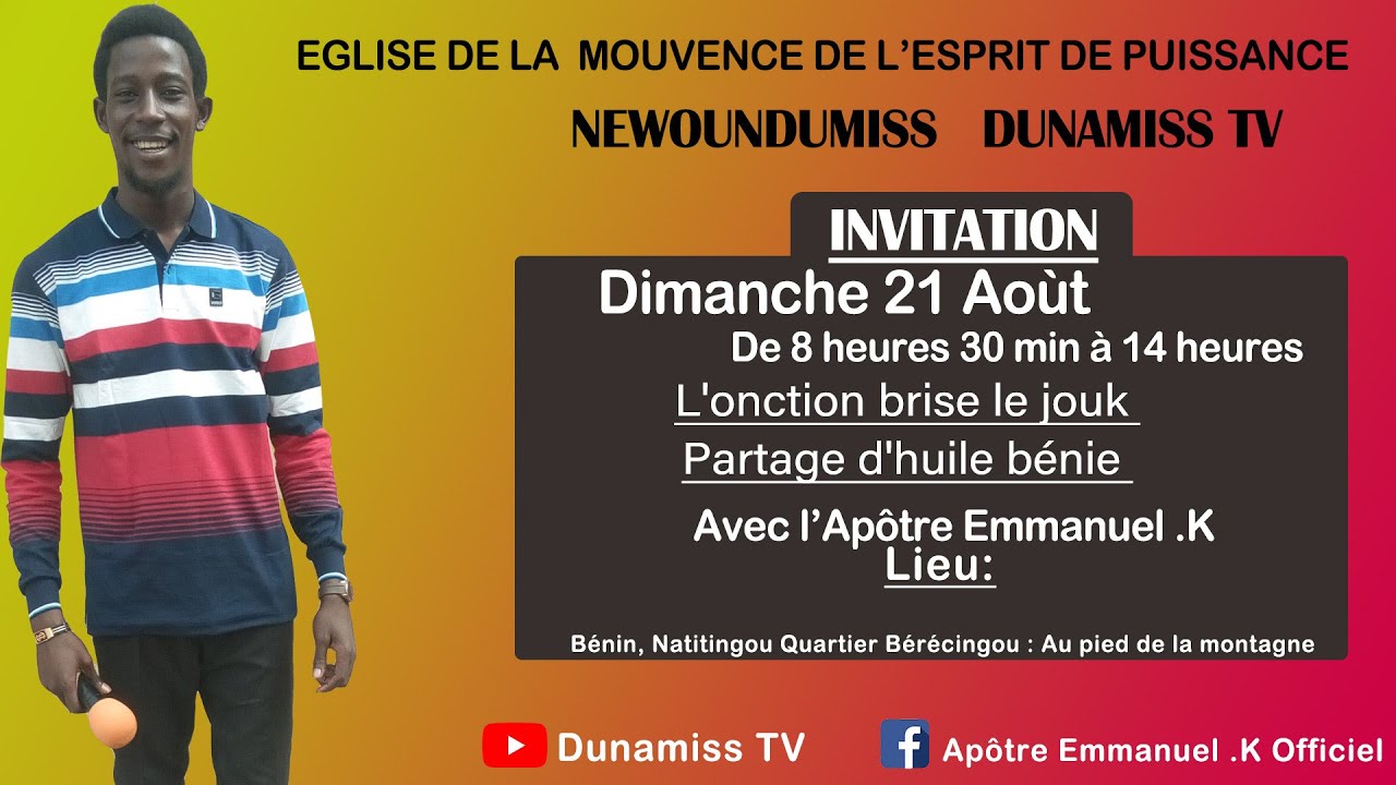 Dunamiss TV  Invitation prophtique  Thme  Lonction brise le jouk