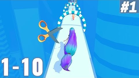 Hair Rush Gameplay Walkthrough Level 1-10 iOS Android Long Hair