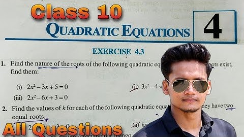Class 10 Ex 4.3 Q1 to q5  Quadratic Equations Chapter 4 NEW CBSE NCERT Syllabus Rajmith study