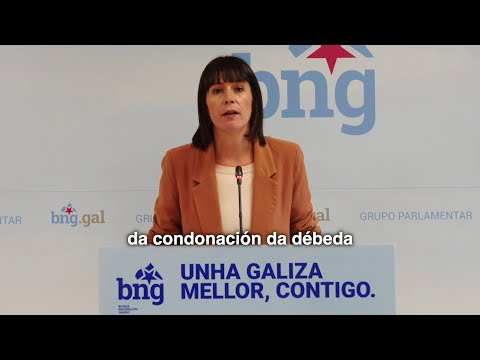 Ana Pont&oacute;n: &laquo;Ningu&eacute;n entender&iacute;a que se lle condone d&eacute;beda a Andaluc&iacute;a ou a Catalu&ntilde;a e non a Galiza&raquo;