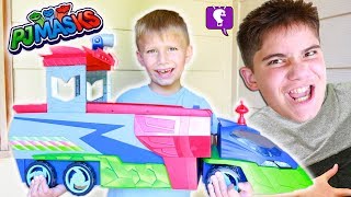 giant pj masks adventure with hobbykids