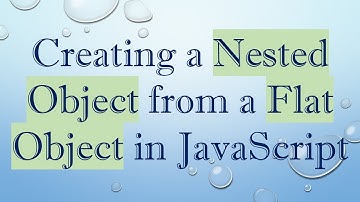 Creating a Nested Object from a Flat Object in JavaScript