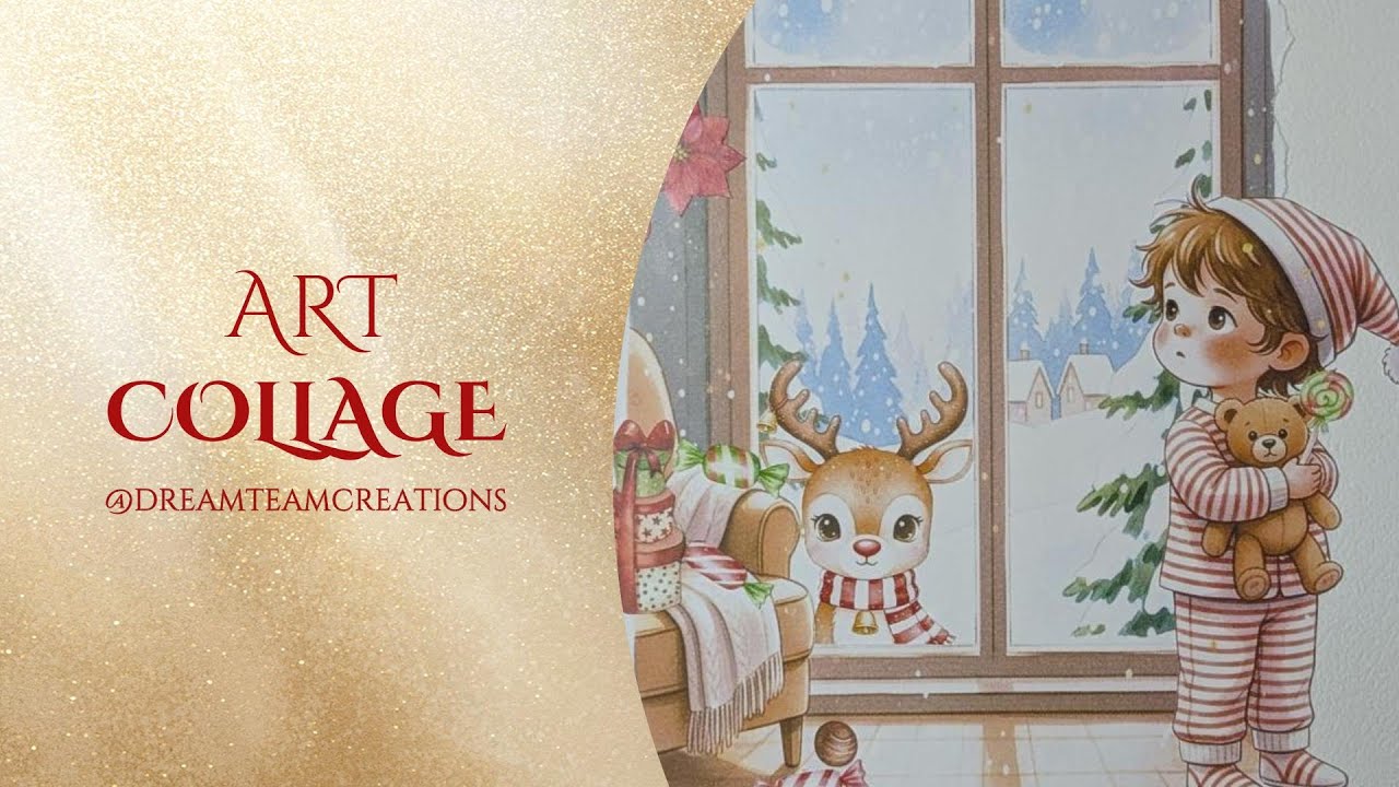 Découverte du collage | Scene d'hiver enchantée