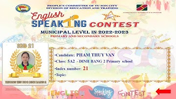 Phạm Thúy Vân 5A2- Đình Bảng 2-Hội thi Nói giỏi Tiếng Anh cấp tiểu học-TP. Từ Sơn, năm học 2022-2023