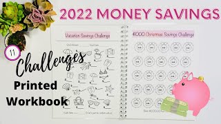 PINKECLOTH 2022 MONEY SAVINGS CHALLENGE WORKBOOK | PRINTED  | 11 CHALLENGES |  START PREPARING NOW!