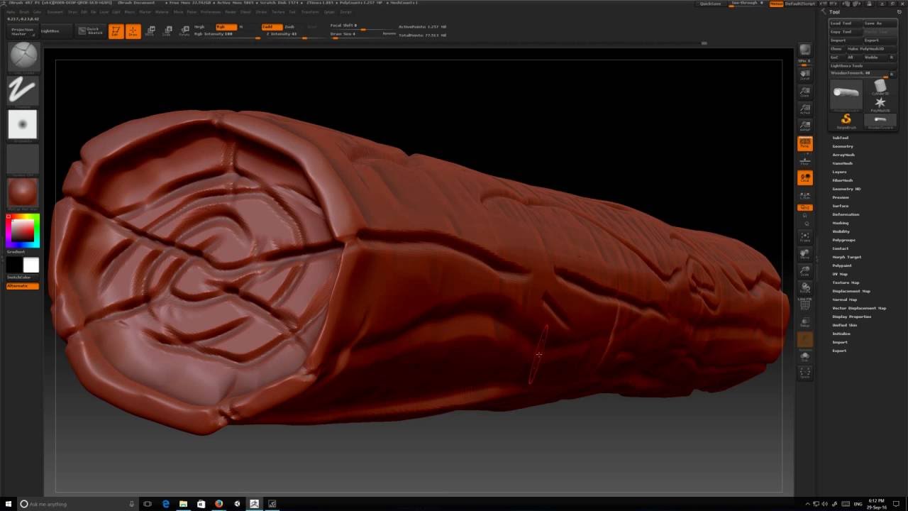 sculpting wood in zbrush
