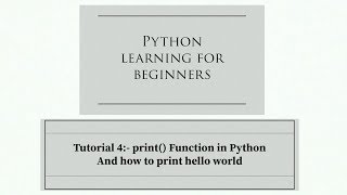 #4 print() function in python and how to print hello world in python (hindi)