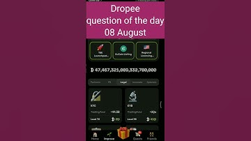 Dropee question of the day 08 August | Dropee question of the day@CryptoTechSunil