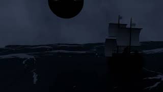 Simple Low Poly Pirate Ship Out At Sea Animation.