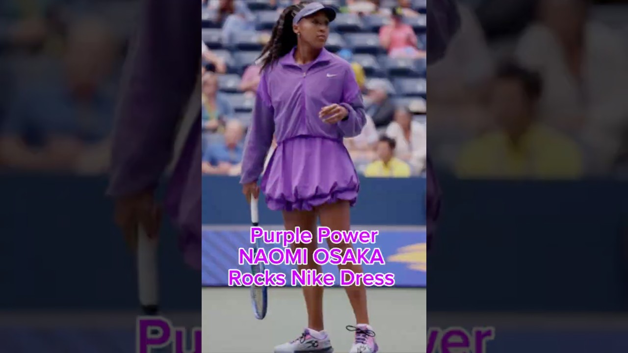 osaka purple dress Naomi Osaka in custom Nike at the 2nd round of the 2025 US Open f/ a tennis  dress w/ crystals along the bodice, bubble skirt, and matching bedazzled  jacket. She again had
