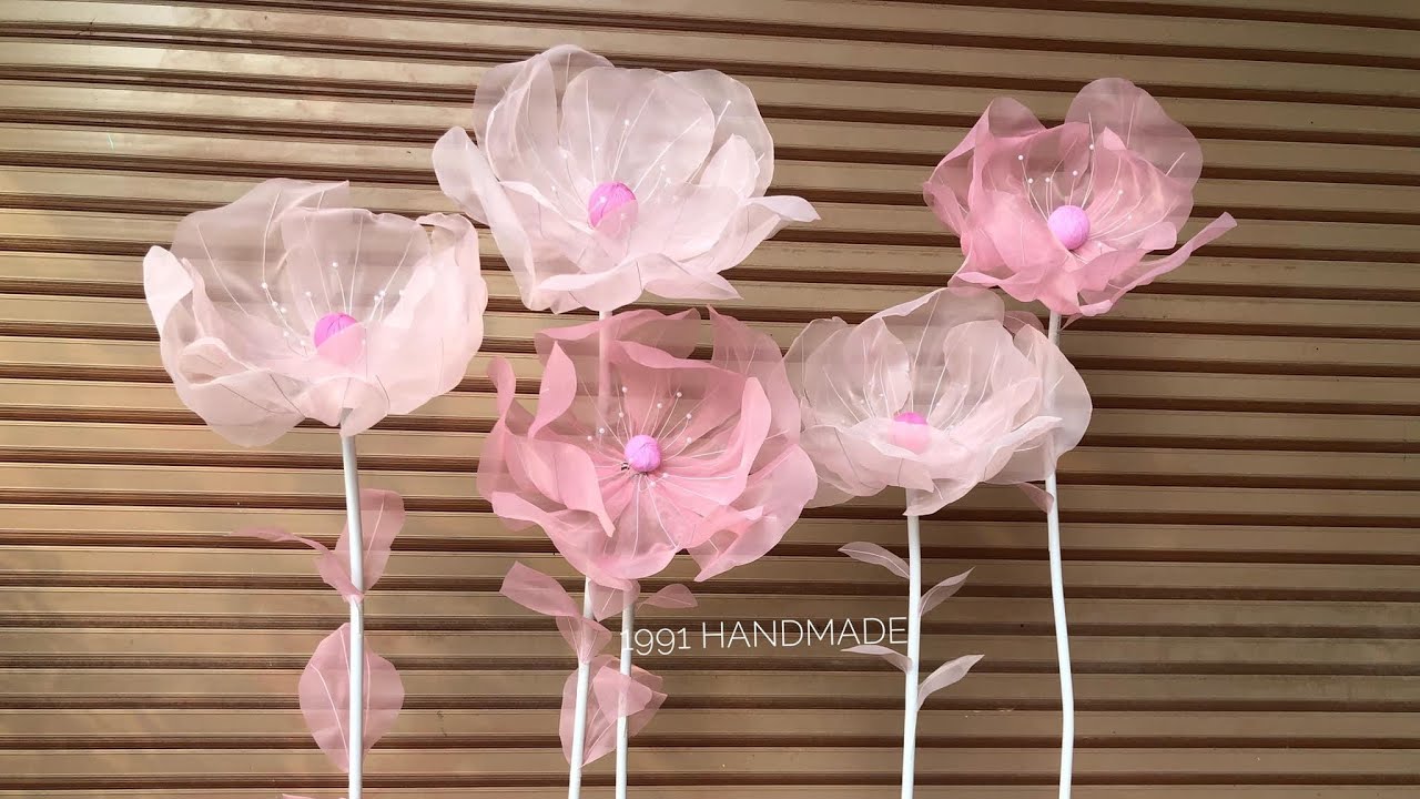 Hướng Dẫn Làm Hoa Vải Voan | How To Make Fabric Flower |Diy| 1991 Handmade  - Youtube