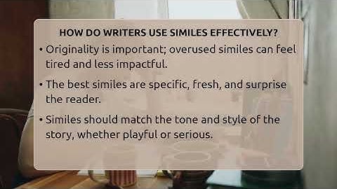 How Do Writers Use Similes Effectively? - The Storytellers Room