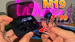 M19 Digital Indicater TWS Airpods Unboxing And Review in Hindi ⚡️Wireless Headphones