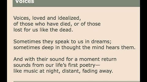 C.P. Cavafy  * Voices * ( recitation in Greek : Elli Lambeti )