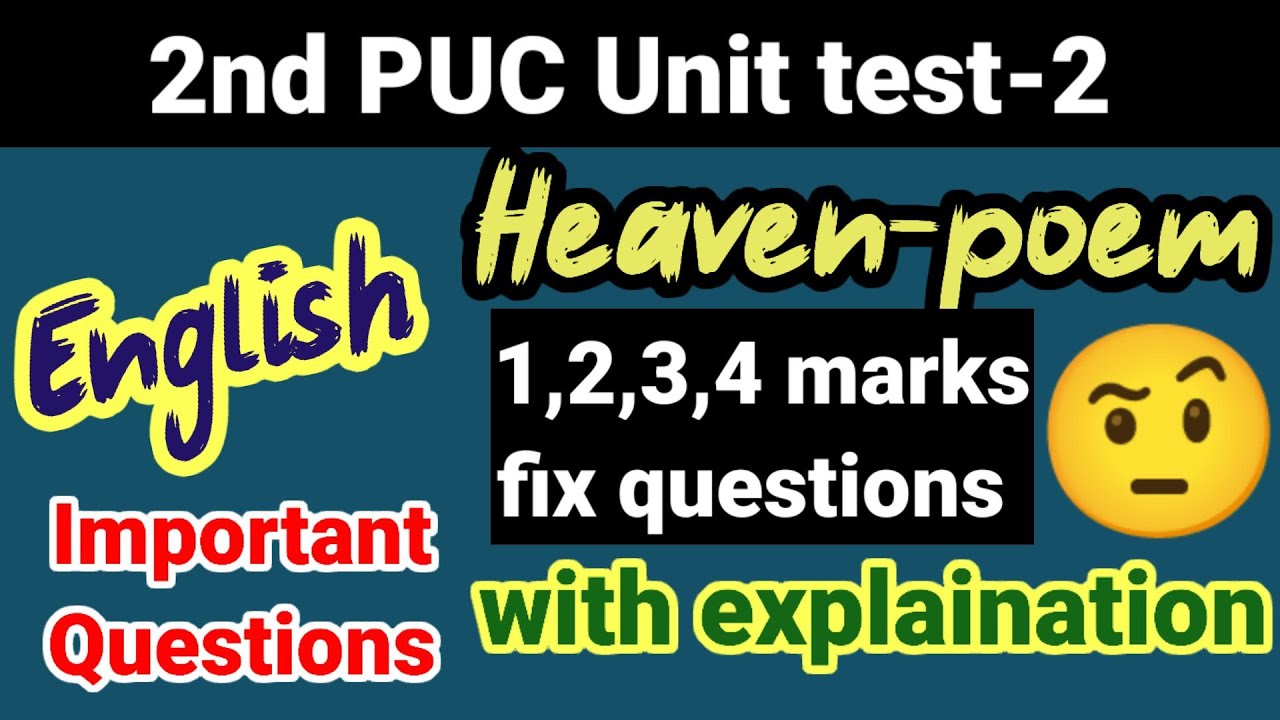 2nd puc english important questions for unit test 2 fa 2 kseab heaven kuvempu