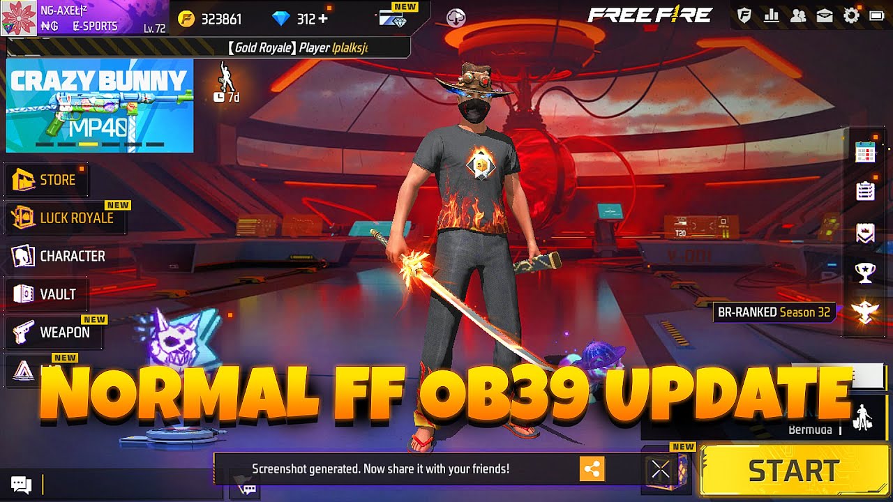 Normal free fire OB39 x86 NEW UPDATE YouTube