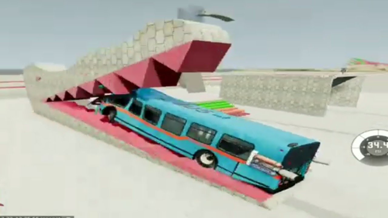 POLICE CAR VS STAIRS COMPILATION SCHOOL BUS CRASH BeamNG DRIVE BAKAR GAMER