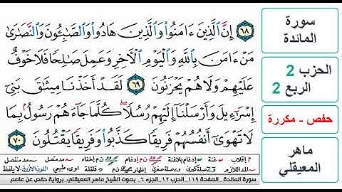 سورة المائدة - الحزب 2 - الربع 2 - حفص - ماهر المعيقلي - مكررة