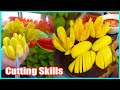 Fruit Ninja | Amazing Fruits Cutting Skills | Street Food Mango, Green Banana, Pineapple