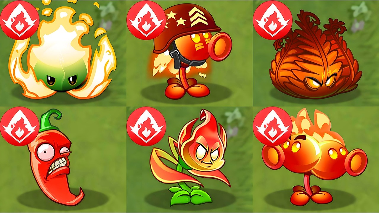 ALL FIRE Plants Power-Up! vs PvZ 2 All Final Boss - PvZ 2 Mod Final Boss
