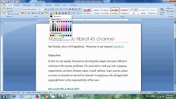 Word 2007: How to use themes in word