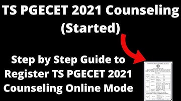 TS PGECET 2021 Counseling (Started) - How to Register TS PGECET 2021 Counseling Online Mode