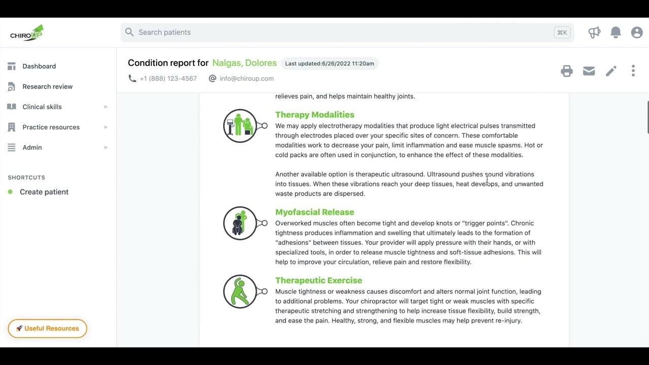ChiroUp Condition Report Demo