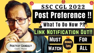 SSC CGL 2022 - Post Preference Form  - II | Made For SSC