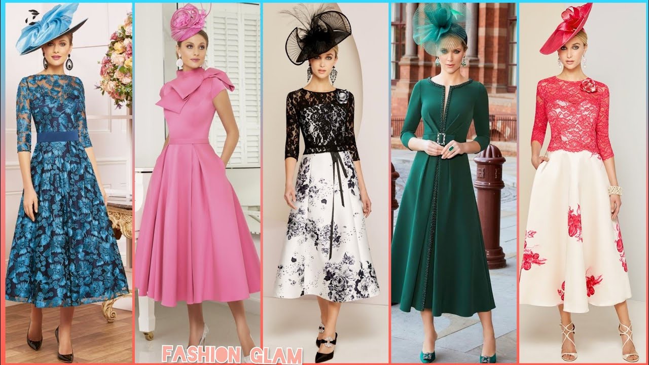 Classic Styles Of ALine Tea Length Waist Pleated Satin Mother Of The