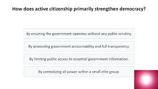 Philippine Politics and Governance Importance of Active Citizenship Quiz