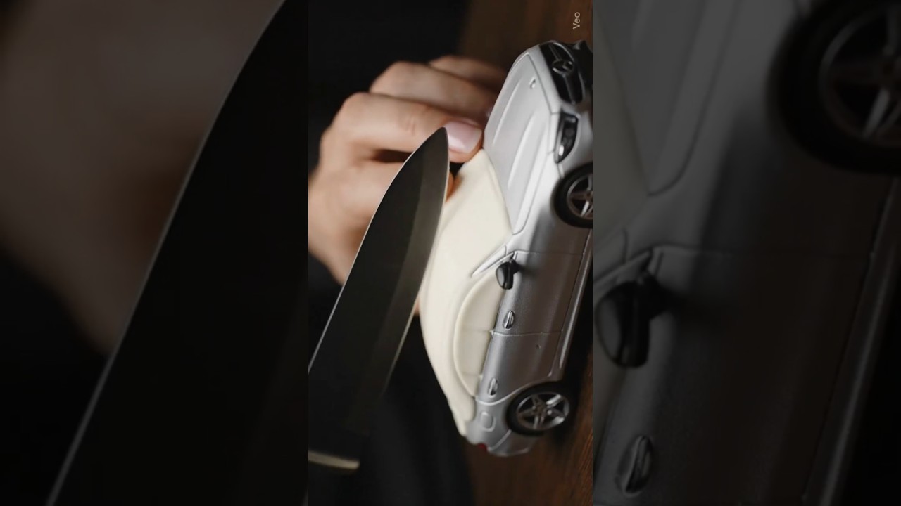 Slicing a Mercedes Cake with a Chef’s Knife 🔪 | Ultra-Realistic ASMR Cut 