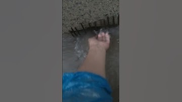 Unclogging Drain Flood Rain On Street Road #unclog #drain #culvert #shorts