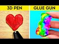 Colorful 3D Pen And Glue Gun Hacks And Crafts