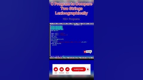 program of two strings lexicographically in C | #shorts #ytshorts #youtubeshorts #trending #youtube