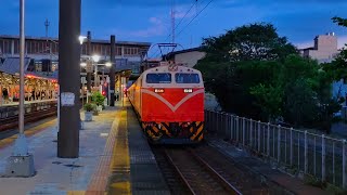 「超龜速莒光 也是少數GE牽引的莒光😭」554次E228+10節莒光 竹南龜速出站