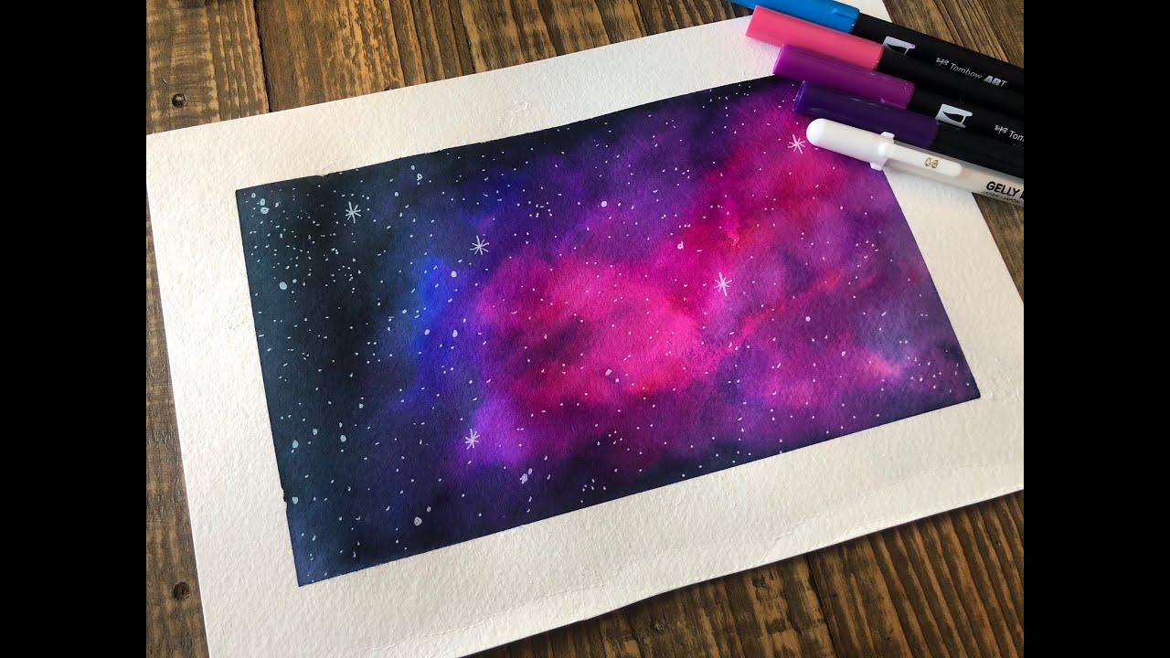 Galaxy Background Tutorial with Alcohol Based Markers - Anna Grunduls Design