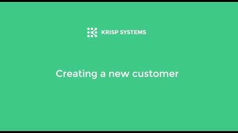Creating a new customer in KRISP POS