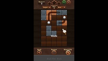 Roll The Ball Slide Puzzle 2 - Moves Basic C Level 9 Walkthrough