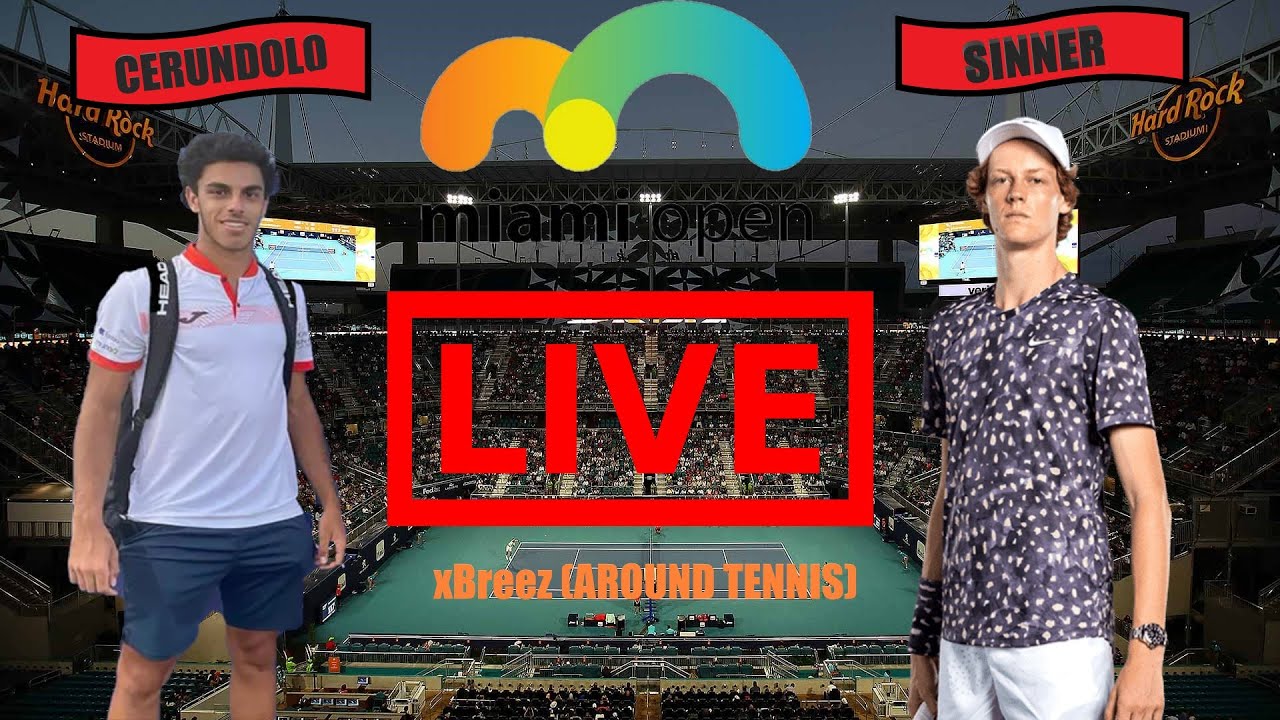 ATP MASTER 1000 MIAMI OPEN JANNIK SINNER VS FRANCISCO CERUNDOLO Telecronaca ITA // JANNIK RETIRE