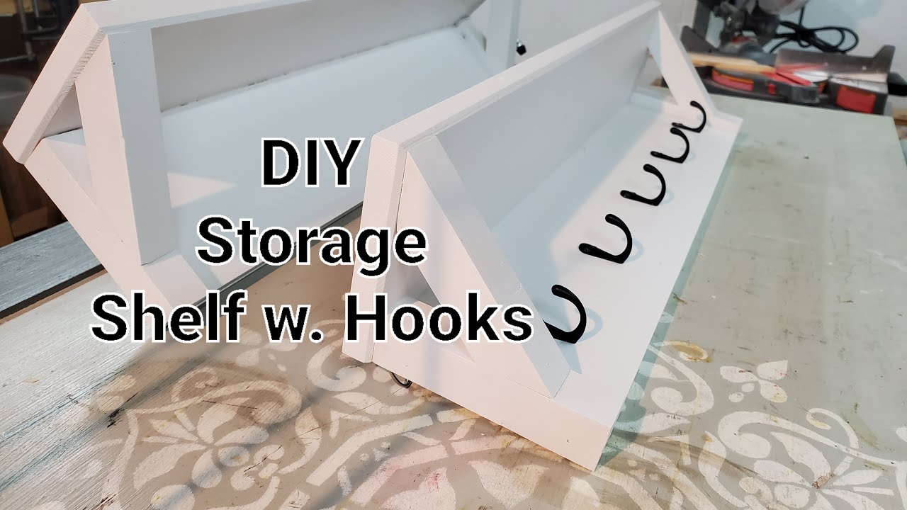 DIY Quickies: Storage Shelf w/ Hooks 