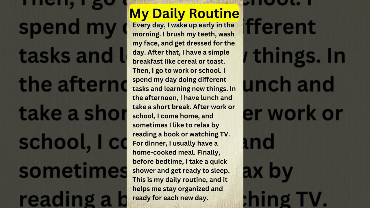 My Daily Routine Improve Your English Begginers