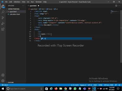 How to generate boilerplate  of html code in vscode
