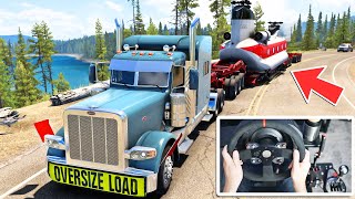 Delivering a MASSIVE Helicopter in Wyoming - American Truck Simulator | Thrustmaster Wheel &amp; Shifter