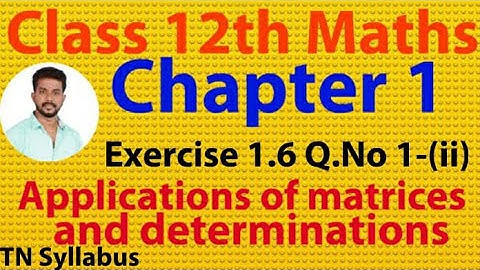 12th maths/Exercise 1.6 Q.no 1-(ii)/chapter 1/Applications of matrices and determinants
