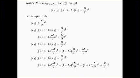 13 - Explicit Euler Method: Error Analysis
