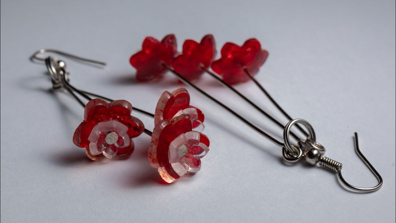 Aretes de Flores con Plástico Encogible (Shrink Plastic)