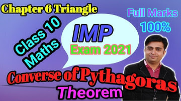 Converse of Pythagoras theorem (theorem 6.9) of class 10 maths NCERT