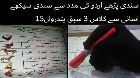 sindhi book class 3 chapter 15|basic sindhi language learning|asan sindhi |basic sindhi alphabet