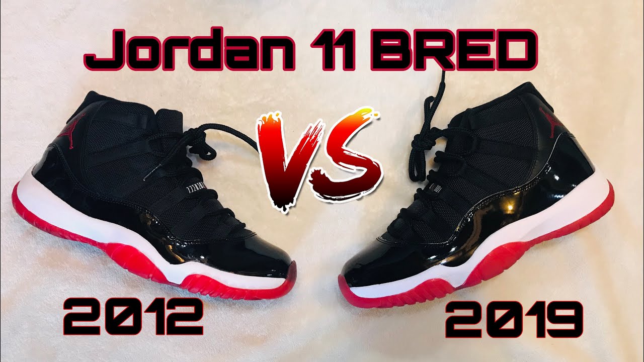 Jordan 11 Bred 2012 vs. 2019 - YouTube